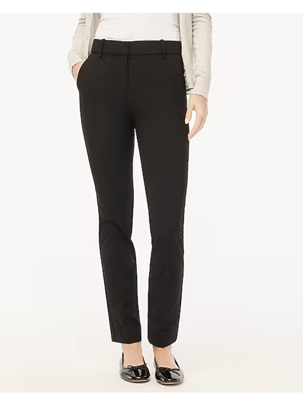 J. Crew Factory Black Straight-Leg Trousers